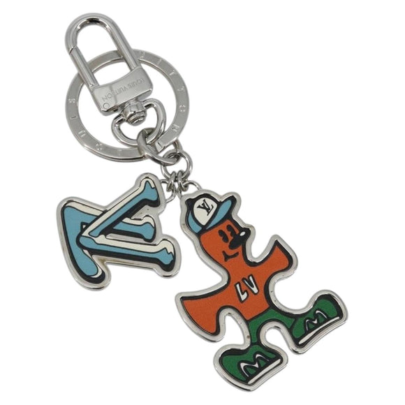 LOUIS VUITTON Porte Cles LV Puzzle Charm metal Silver R95014 LV Auth 187703M
