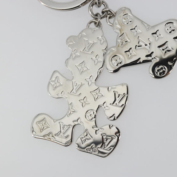 LOUIS VUITTON Porte Cles LV Puzzle Charm metal Silver R95014 LV Auth 187703M