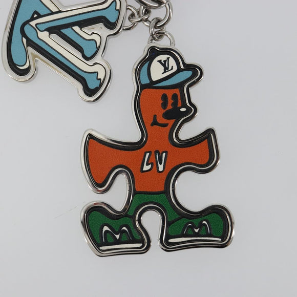 LOUIS VUITTON Porte Cles LV Puzzle Charm metal Silver R95014 LV Auth 187703M