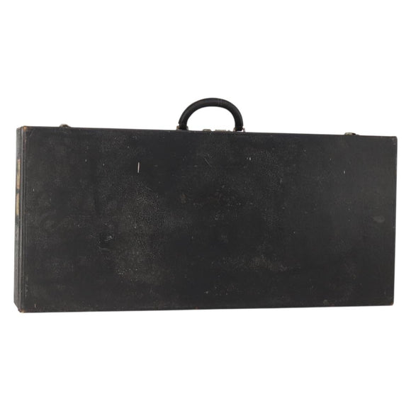 LOUIS VUITTON Trunk Leather Black Silver LV Auth 187706