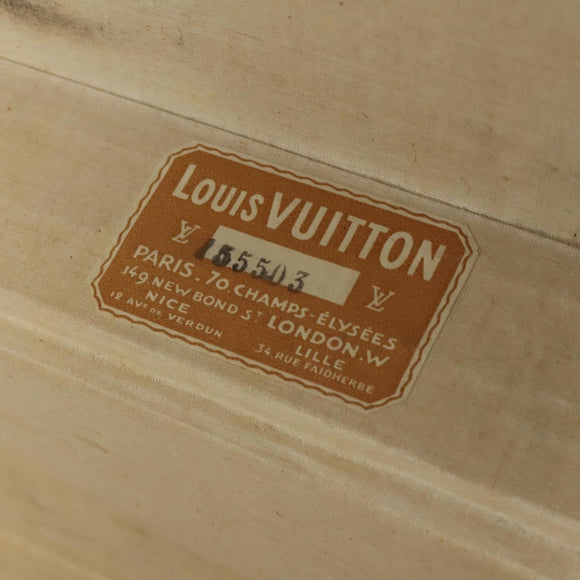 LOUIS VUITTON Trunk Leather Black Silver LV Auth 187706