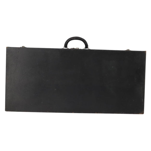 LOUIS VUITTON Trunk Leather Black Silver LV Auth 187706