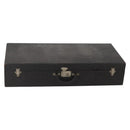 LOUIS VUITTON Trunk Leather Black Silver LV Auth 187706-6