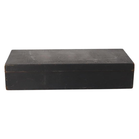 LOUIS VUITTON Trunk Leather Black Silver LV Auth 187706