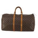 LOUIS VUITTON Monogram Keepall 55 Boston Bag M41424 LV Auth 187725-2