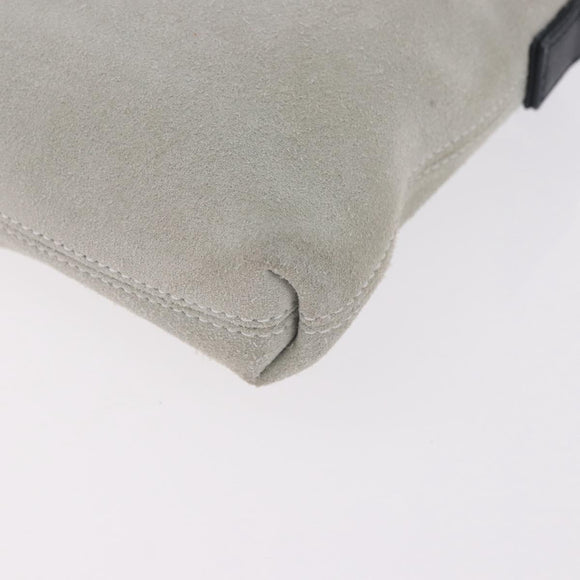 LOEWE Anagram Shoulder Bag Suede Leather Gray Silver Auth 187727A