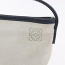 LOEWE Anagram Shoulder Bag Suede Leather Gray Silver Auth 187727A-17