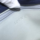 LOEWE Anagram Shoulder Bag Suede Leather Gray Silver Auth 187727A-11
