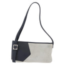 LOEWE Anagram Shoulder Bag Suede Leather Gray Silver Auth 187727A-13