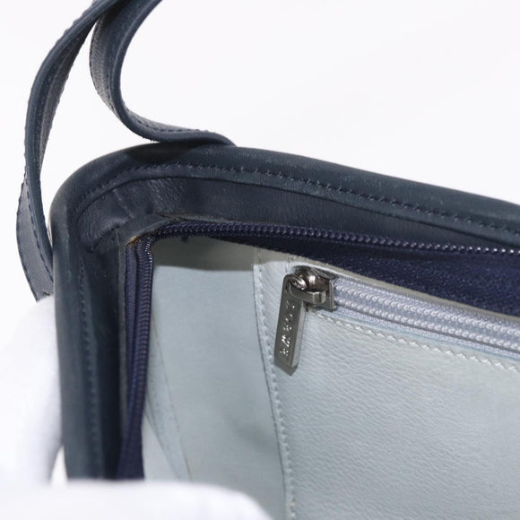 LOEWE Anagram Shoulder Bag Suede Leather Gray Silver Auth 187727A
