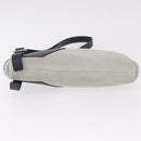 LOEWE Anagram Shoulder Bag Suede Leather Gray Silver Auth 187727A-5