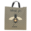 GUCCI GG Supreme Tote Bag PVC 2way Beige Gold 450950 Auth 187728M-13