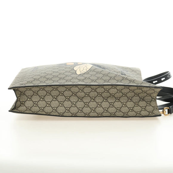 GUCCI GG Supreme Tote Bag PVC 2way Beige Gold 450950 Auth 187728M