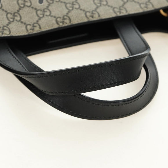 GUCCI GG Supreme Tote Bag PVC 2way Beige Gold 450950 Auth 187728M