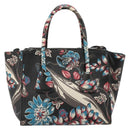 PRADA Hand Bag Saffiano leather 2way Black Silver Auth 187729A-13