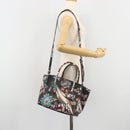 PRADA Hand Bag Saffiano leather 2way Black Silver Auth 187729A-29