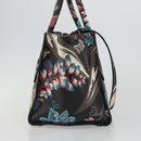 PRADA Hand Bag Saffiano leather 2way Black Silver Auth 187729A-4