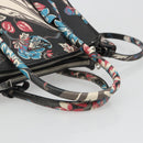PRADA Hand Bag Saffiano leather 2way Black Silver Auth 187729A-7