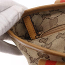 GUCCI GG Canvas Sherry Line Tote Bag Beige Red 019 0401 Auth 187732A-18