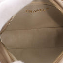CHANEL Matelasse Pouch Lamb Skin Beige Gold CC Auth 187733A-14