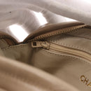 CHANEL Matelasse Pouch Lamb Skin Beige Gold CC Auth 187733A-17