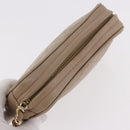 CHANEL Matelasse Pouch Lamb Skin Beige Gold CC Auth 187733A-6