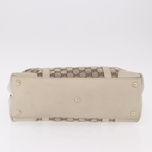 GUCCI GG Canvas Tote Bag Beige Gold 257069 Auth 187734