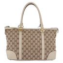 GUCCI GG Canvas Tote Bag Beige Gold 257069 Auth 187734-13
