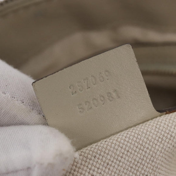 GUCCI GG Canvas Tote Bag Beige Gold 257069 Auth 187734