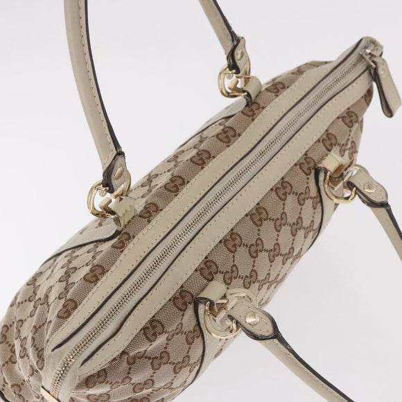 GUCCI GG Canvas Tote Bag Beige Gold 257069 Auth 187734