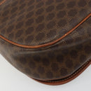 CELINE Macadam Canvas Shoulder Bag PVC Leather Brown Gold Auth 187736-18
