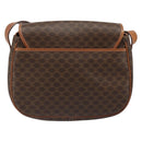 CELINE Macadam Canvas Shoulder Bag PVC Leather Brown Gold Auth 187736-2