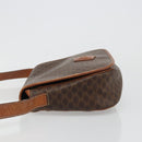 CELINE Macadam Canvas Shoulder Bag PVC Leather Brown Gold Auth 187736-4