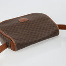 CELINE Macadam Canvas Shoulder Bag PVC Leather Brown Gold Auth 187736-6