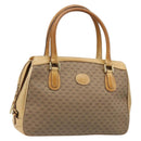 GUCCI Micro GG Supreme Hand Bag PVC Beige Gold Auth 187737-1