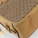 GUCCI Micro GG Supreme Hand Bag PVC Beige Gold Auth 187737-13