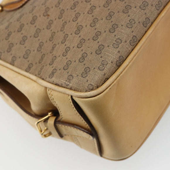 GUCCI Micro GG Supreme Hand Bag PVC Beige Gold Auth 187737