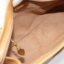 GUCCI Micro GG Supreme Hand Bag PVC Beige Gold Auth 187737-19