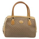 GUCCI Micro GG Supreme Hand Bag PVC Beige Gold Auth 187737-2