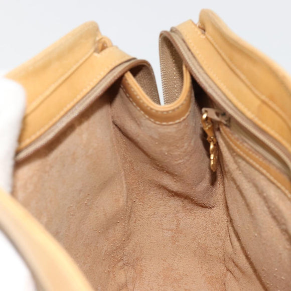 GUCCI Micro GG Supreme Hand Bag PVC Beige Gold Auth 187737