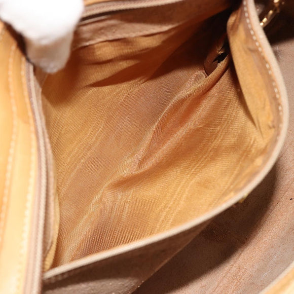 GUCCI Micro GG Supreme Hand Bag PVC Beige Gold Auth 187737