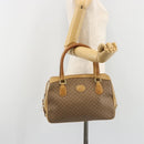 GUCCI Micro GG Supreme Hand Bag PVC Beige Gold Auth 187737-25