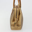 GUCCI Micro GG Supreme Hand Bag PVC Beige Gold Auth 187737-7