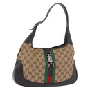 GUCCI GG Canvas Jackie Web Sherry Line Bag Beige Red 001 3306 3444 Auth 187739-1