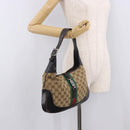 GUCCI GG Canvas Jackie Web Sherry Line Bag Beige Red 001 3306 3444 Auth 187739-22