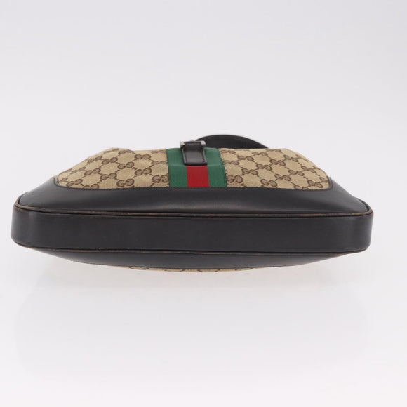 GUCCI GG Canvas Jackie Web Sherry Line Bag Beige Red 001 3306 3444 Auth 187739