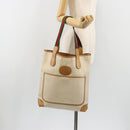 GUCCI GG Supreme Web Sherry Line Tote Bag PVC White Red 002 904 0223 Auth 187740-23