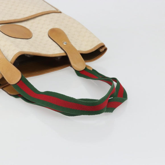 GUCCI GG Supreme Web Sherry Line Tote Bag PVC White Red 002 904 0223 Auth 187740