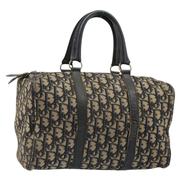 Christian Dior Trotter Canvas Hand Bag Navy Silver Auth 187741
