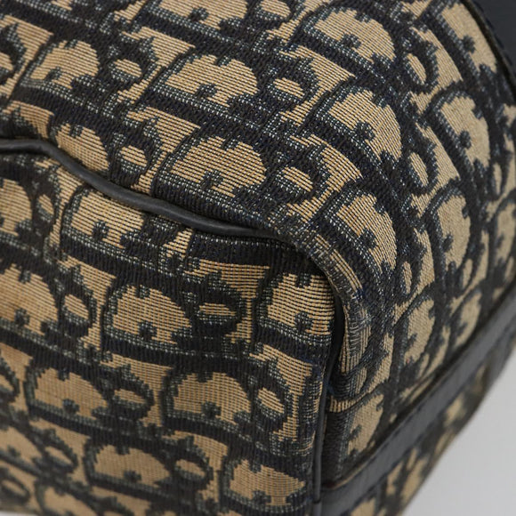 Christian Dior Trotter Canvas Hand Bag Navy Silver Auth 187741